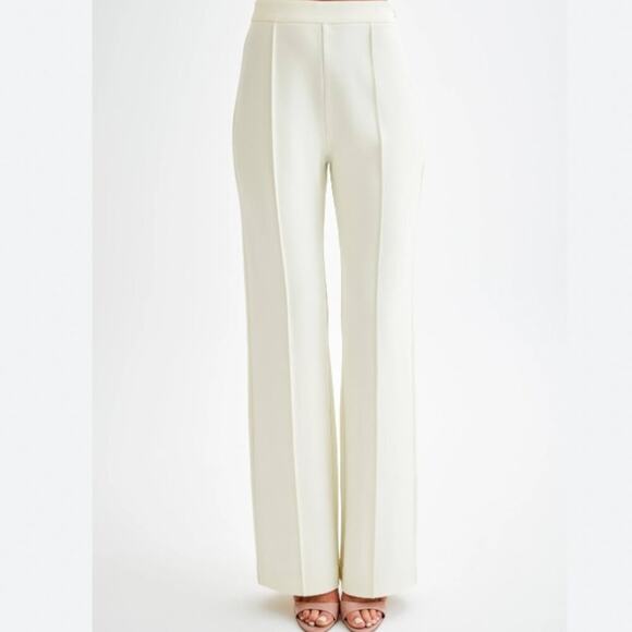 Meshki Pants - Meshki Antonia Pleated Wide Leg Pants Ivory